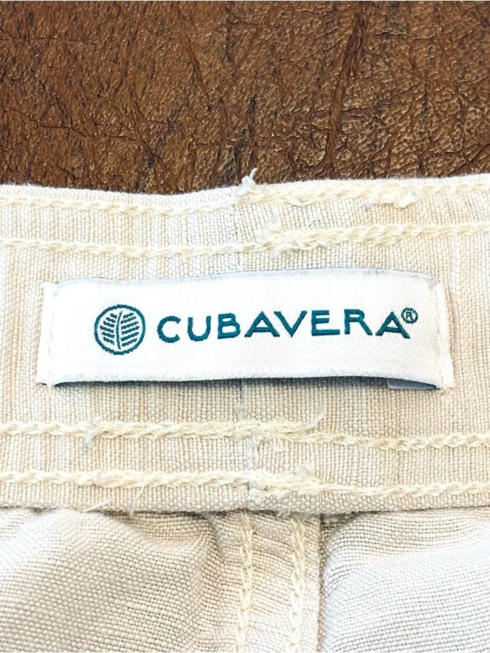 Cubavera Mens Linen Blend Pull On Cargo Shorts Tan Size Large